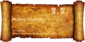 Nyáry Ulpián névjegykártya